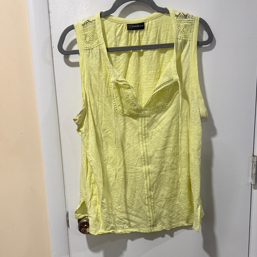 Rafaella Light Yellow Sleeveless Blouse